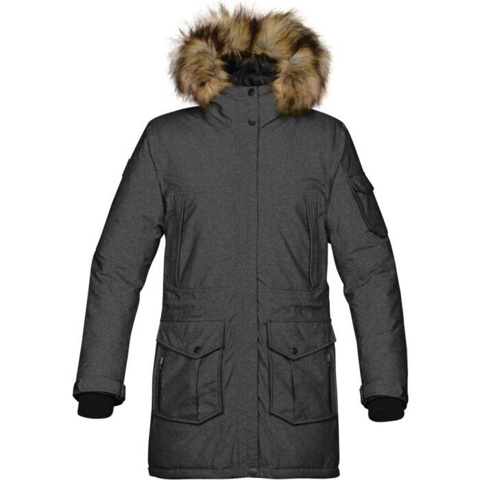 WOMENS EXPLORER PARKA CARBON HEATHER-2XL